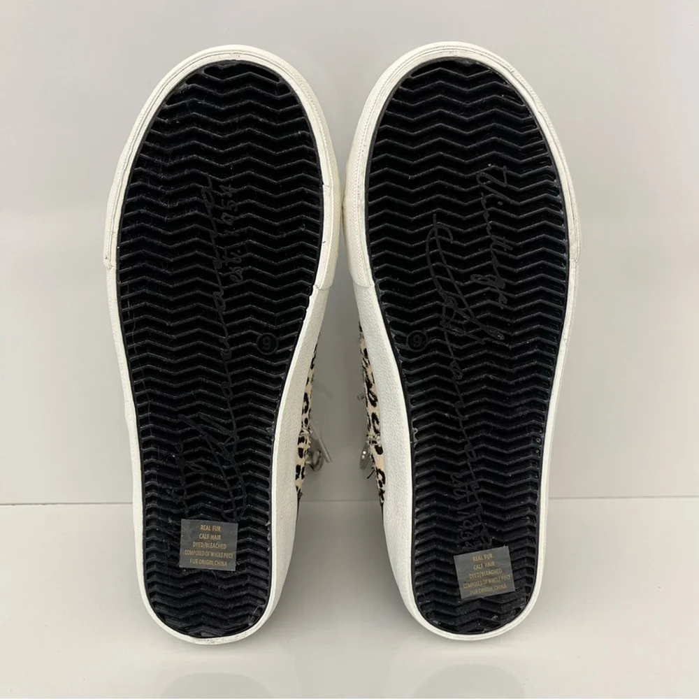 Vintage Havana Leopard High Top Sneakers Size 9 Star Distressed Zip Shoes - Picture 13 of 13